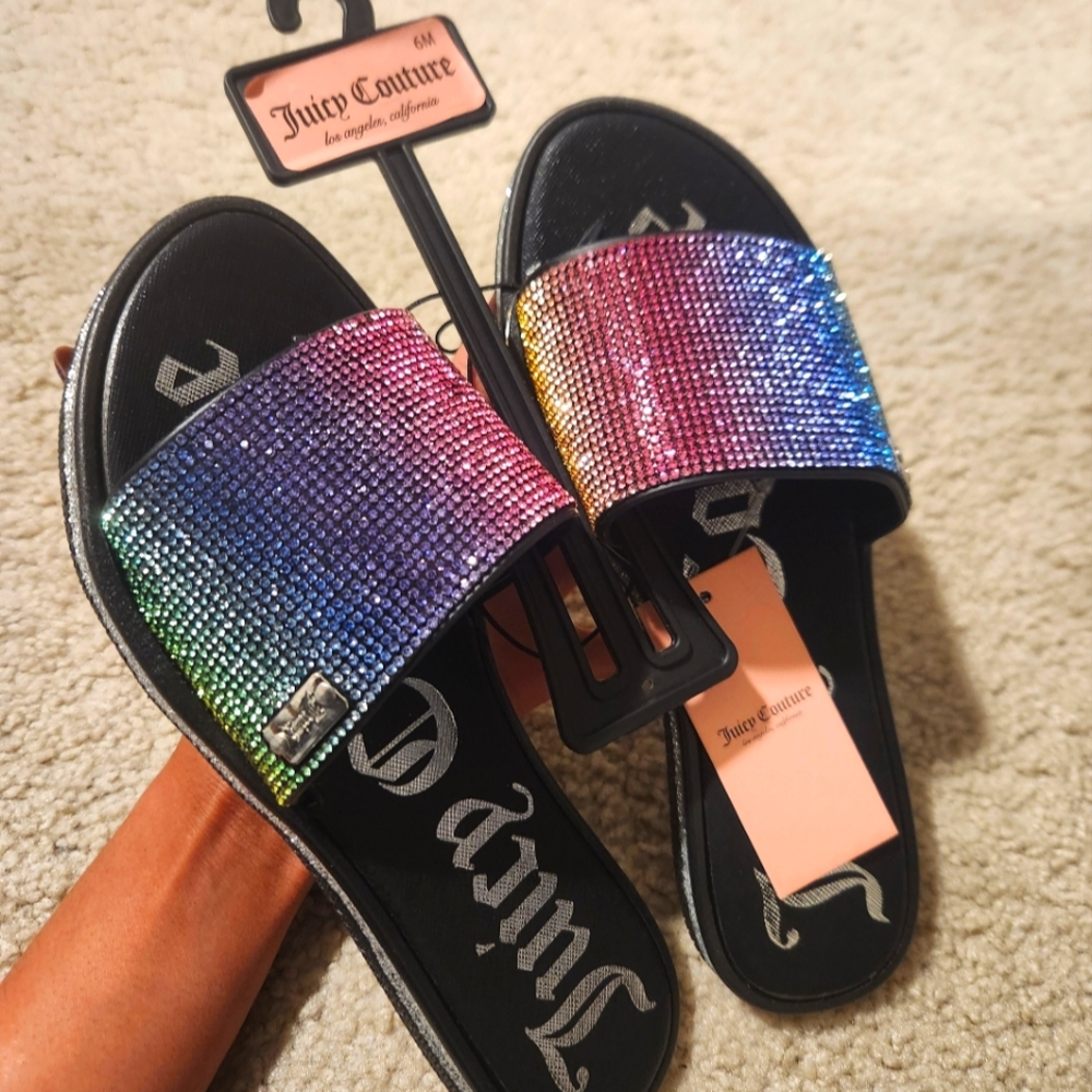 Juicy couture rainbow sandals slides